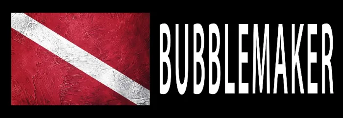 Gerahmter Druck : Bubblemaker junger Taucher, Diver Down Flag Gerahmter Druck : Bubblemaker junger Taucher, Diver Down Flag