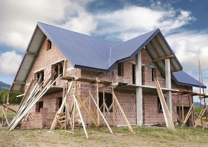 Gerahmter Druck : Ein Haus bauen. Gerahmter Druck : Ein Haus bauen.