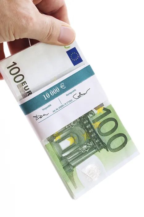 Gerahmter Druck : Bündel aus 100-Euro-Scheinen. Gerahmter Druck : Bündel aus 100-Euro-Scheinen.