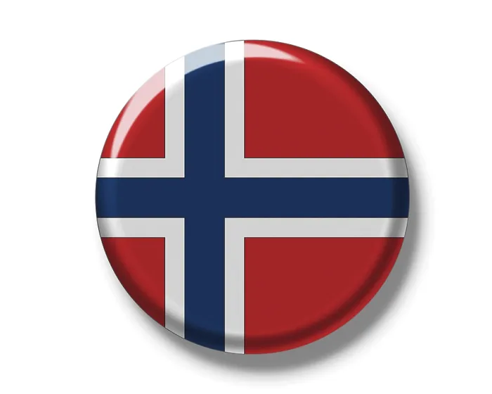 Gerahmter Druck : Knopfplakette, Flagge Norwegens Gerahmter Druck : Knopfplakette, Flagge Norwegens