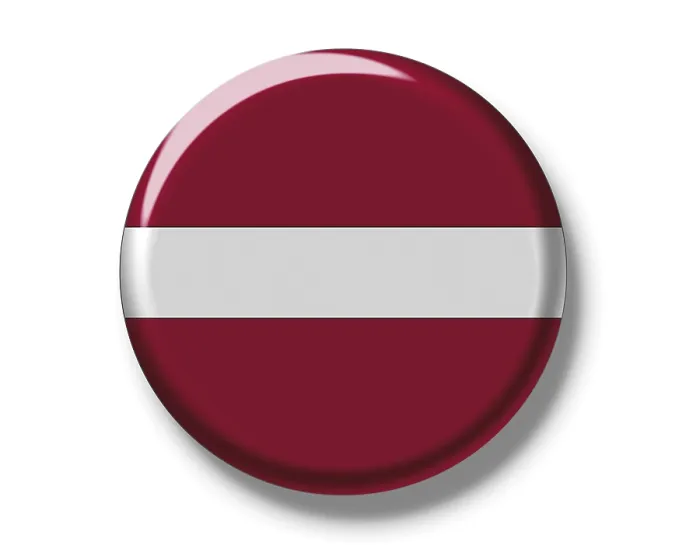Gerahmter Druck : Knopf, Flagge Lettlands. Gerahmter Druck : Knopf, Flagge Lettlands.