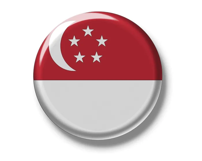Gerahmter Druck : Knopf, Flagge Singapurs Gerahmter Druck : Knopf, Flagge Singapurs