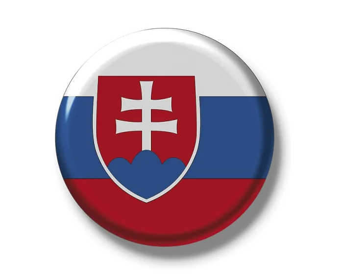 Gerahmter Druck : Knopf, Flagge der Slowakei. Gerahmter Druck : Knopf, Flagge der Slowakei.
