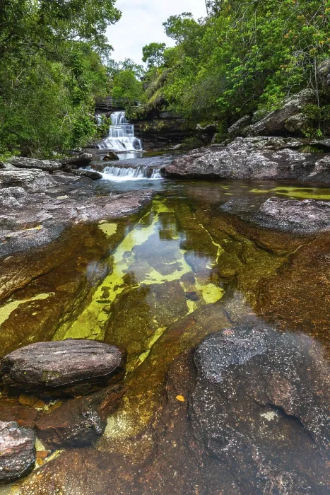 Gerahmter Druck : Cano Christales, Fluss, Wasserfall Gerahmter Druck : Cano Christales, Fluss, Wasserfall