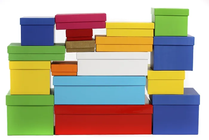 Gerahmter Druck : Kartonboxen, Geschenkboxen Gerahmter Druck : Kartonboxen, Geschenkboxen