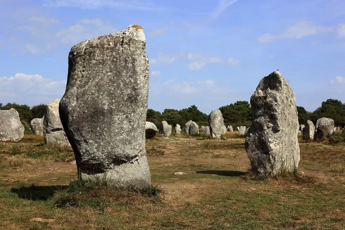 Gerahmter Druck : Carnac, stehende Menhire, Steinreihen. Gerahmter Druck : Carnac, stehende Menhire, Steinreihen.
