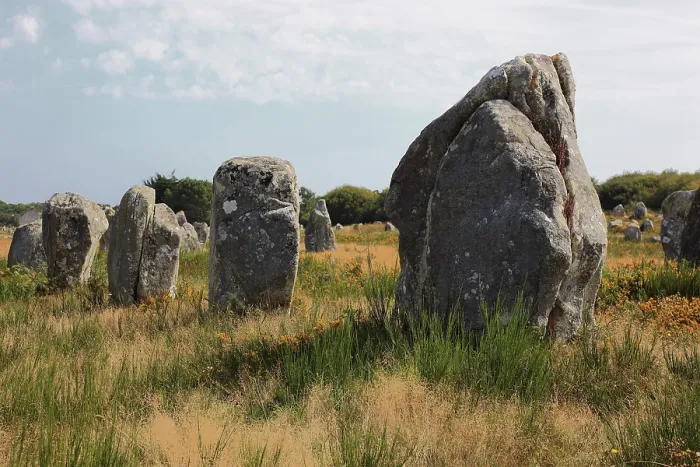 Gerahmter Druck : Carnac, stehende Menhire, Steinreihen. Gerahmter Druck : Carnac, stehende Menhire, Steinreihen.