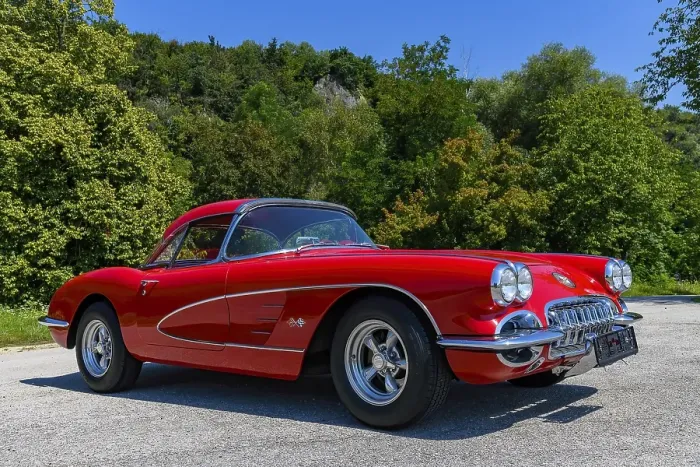 Gerahmter Druck : Oldtimer Chevrolet Corvette C1 Gerahmter Druck : Oldtimer Chevrolet Corvette C1