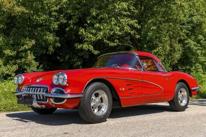 Gerahmter Druck : Oldtimer Chevrolet Corvette C1 Gerahmter Druck : Oldtimer Chevrolet Corvette C1