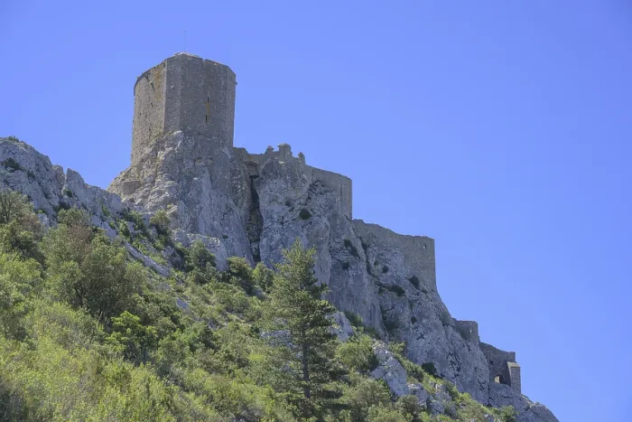 Gerahmter Druck : Schloss der Katharer Queribus, Cucugnan Gerahmter Druck : Schloss der Katharer Queribus, Cucugnan