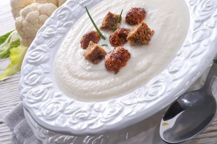 Gerahmter Druck : Kohlrouladencremesuppe Gerahmter Druck : Kohlrouladencremesuppe