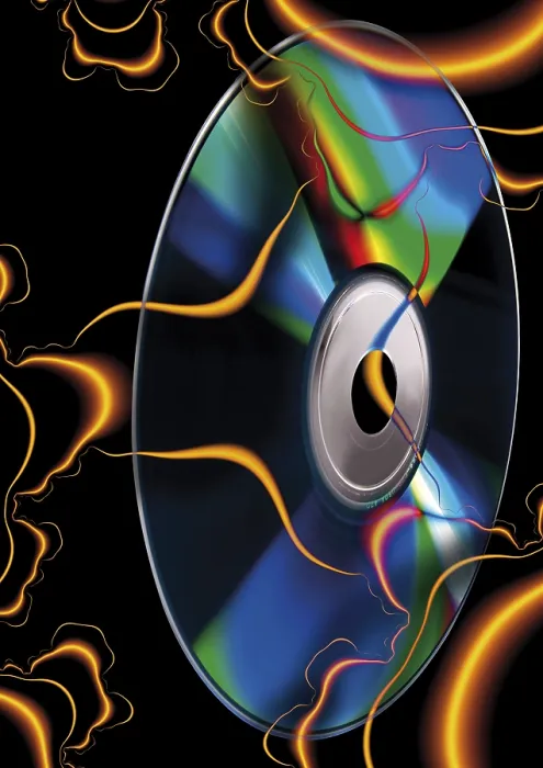 Gerahmter Druck : CD und Viren, Kompositionsschuss. Gerahmter Druck : CD und Viren, Kompositionsschuss.
