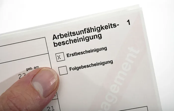 Gerahmter Druck : Arbeitsunfähigkeitszeugnis Gerahmter Druck : Arbeitsunfähigkeitszeugnis
