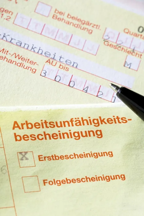 Gerahmter Druck : Arbeitsunfähigkeitszeugnis