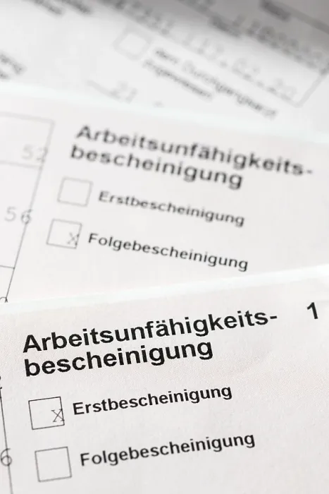 Gerahmter Druck : Arbeitsunfähigkeitszeugnis Gerahmter Druck : Arbeitsunfähigkeitszeugnis