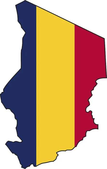 Gerahmter Druck : Tschad, Flagge, Kontur Gerahmter Druck : Tschad, Flagge, Kontur