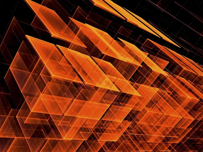 Gerahmter Druck : Chaos-Kubus-Hintergrund - abstrakte computer-generierte Bild. Gerahmter Druck : Chaos-Kubus-Hintergrund - abstrakte computer-generierte Bild.