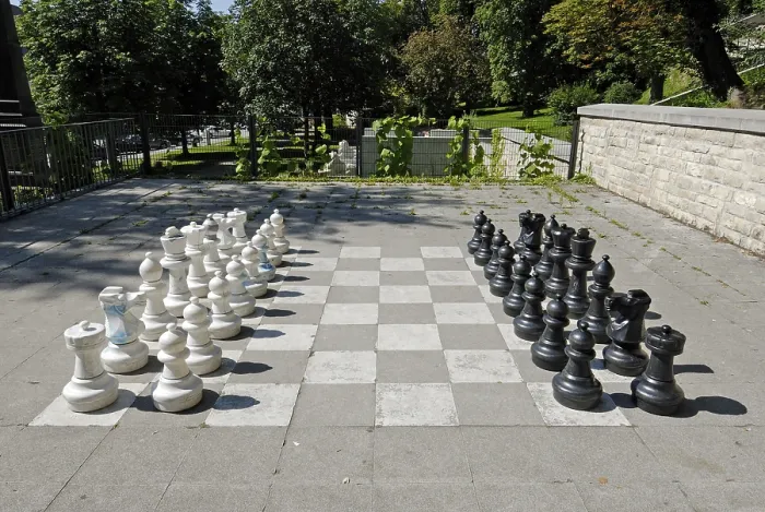 Gerahmter Druck : Schach im Park Gerahmter Druck : Schach im Park