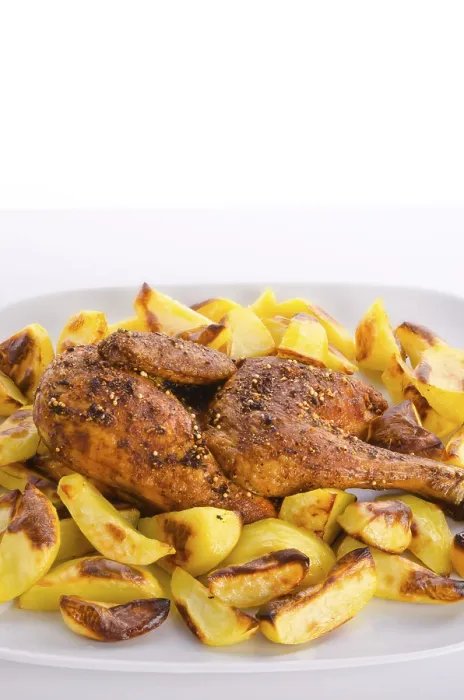 Gerahmter Druck : Hähnchen backen mit Backpflaumen. Gerahmter Druck : Hähnchen backen mit Backpflaumen.