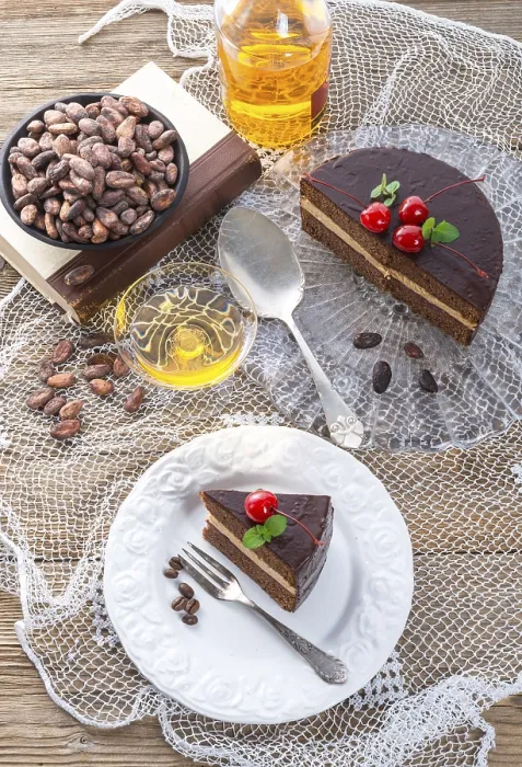 Gerahmter Druck : Schokoladenkuchen Gerahmter Druck : Schokoladenkuchen