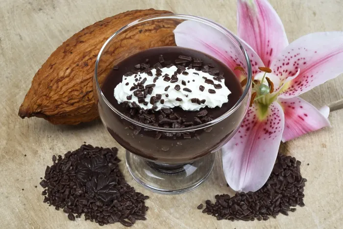 Gerahmter Druck : Schokoladen-dessert