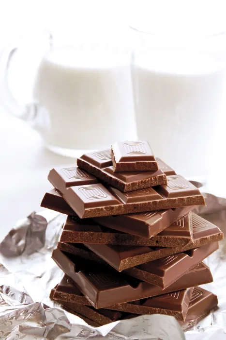Gerahmter Druck : Schokolade und Milch Gerahmter Druck : Schokolade und Milch