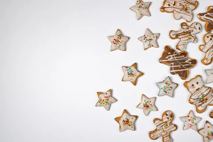 Gerahmter Druck : Weihnachten, Hintergrund, mit Plätzchen Gerahmter Druck : Weihnachten, Hintergrund, mit Plätzchen