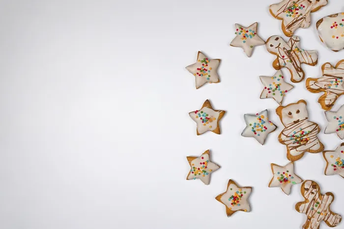 Gerahmter Druck : Weihnachten, Hintergrund, mit Keksen. Gerahmter Druck : Weihnachten, Hintergrund, mit Keksen.