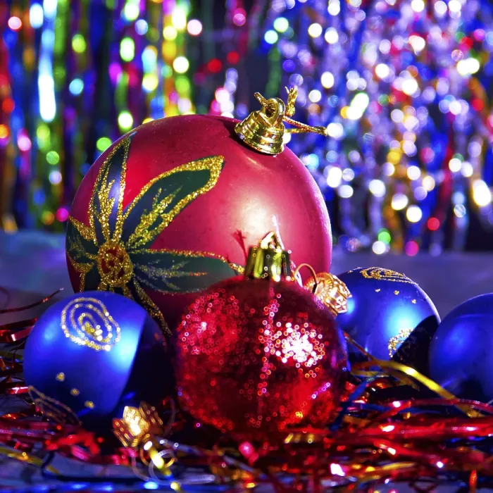 Gerahmter Druck : Weihnachtsglocken auf dekorativer Hintergrund. Gerahmter Druck : Weihnachtsglocken auf dekorativer Hintergrund.