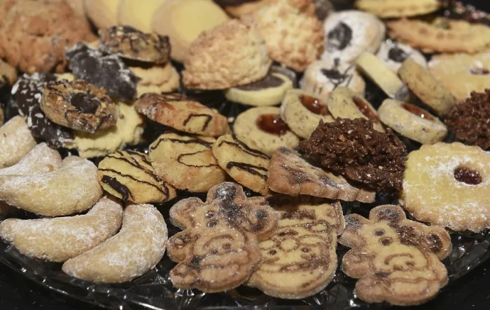 Gerahmter Druck : Weihnachtsplätzchen, Weihnachtsplätzchen, Plätzchen. Gerahmter Druck : Weihnachtsplätzchen, Weihnachtsplätzchen, Plätzchen.
