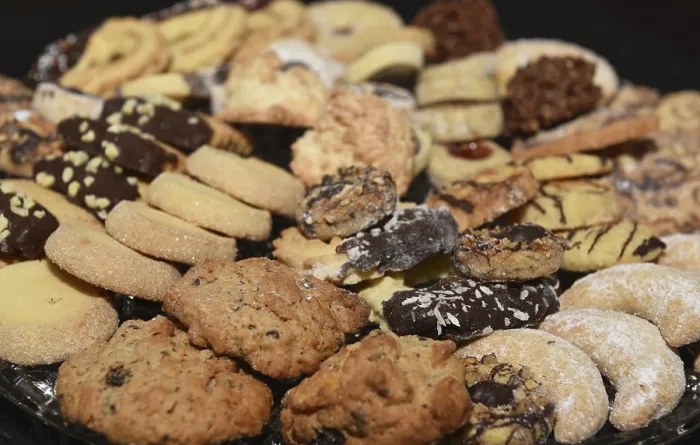 Gerahmter Druck : Weihnachtsplätzchen, Weihnachtsplätzchen, Plätzchen. Gerahmter Druck : Weihnachtsplätzchen, Weihnachtsplätzchen, Plätzchen.