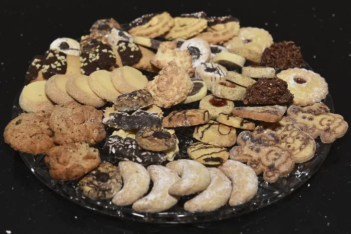 Gerahmter Druck : Weihnachtsplätzchen, Weihnachtsplätzchen, Plätzchen. Gerahmter Druck : Weihnachtsplätzchen, Weihnachtsplätzchen, Plätzchen.