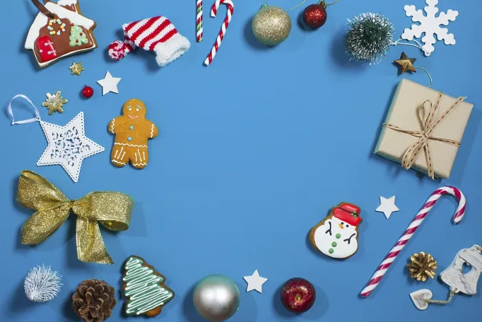 Gerahmter Druck : Weihnachtsdekoration in Rahmen. Gerahmter Druck : Weihnachtsdekoration in Rahmen.