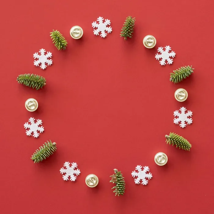 Gerahmter Druck : Weihnachtsabend-Elemente mit Leerfläche. Gerahmter Druck : Weihnachtsabend-Elemente mit Leerfläche.