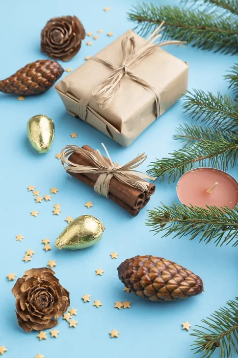 Gerahmter Druck : Weihnachts- oder Neujahrs-Komposition Gerahmter Druck : Weihnachts- oder Neujahrs-Komposition
