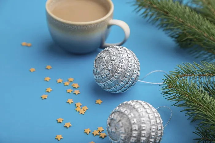 Gerahmter Druck : Weihnachts- oder Neujahrs-Komposition. Gerahmter Druck : Weihnachts- oder Neujahrs-Komposition.