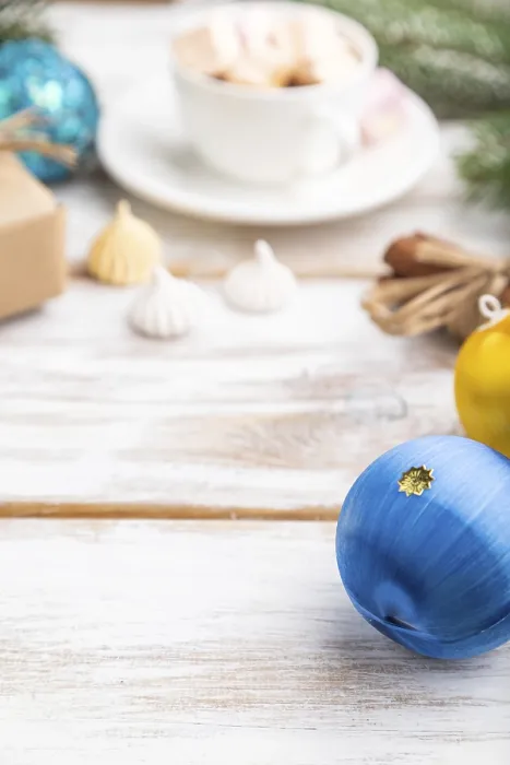 Gerahmter Druck : Weihnachts- oder Neujahrsrahmenkomposition.