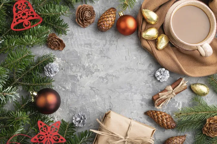 Gerahmter Druck : Weihnachts- oder Neujahrsrahmenkomposition. Gerahmter Druck : Weihnachts- oder Neujahrsrahmenkomposition.