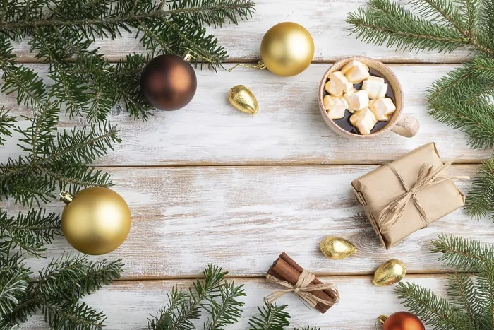 Gerahmter Druck : Weihnachts- oder Neujahrsrahmenkomposition. Gerahmter Druck : Weihnachts- oder Neujahrsrahmenkomposition.