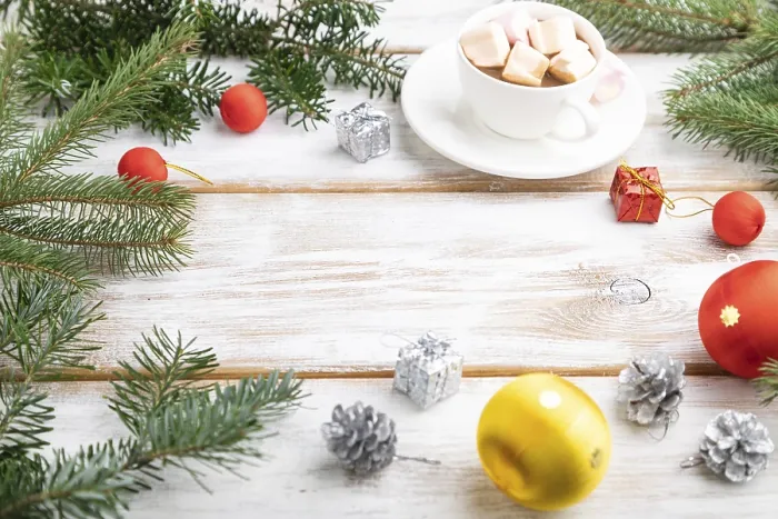 Gerahmter Druck : Weihnachts- oder Neujahrsrahmenkomposition. Gerahmter Druck : Weihnachts- oder Neujahrsrahmenkomposition.