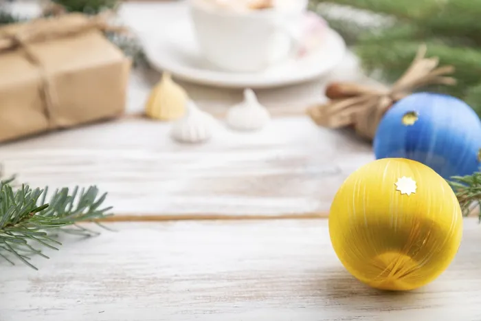 Gerahmter Druck : Weihnachts- oder Neujahrsrahmenkomposition.