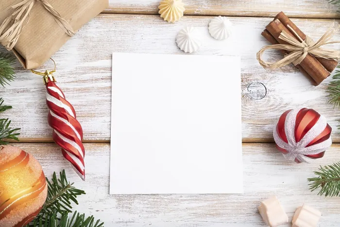 Gerahmter Druck : Weihnachts- oder Neujahrsrahmenkomposition