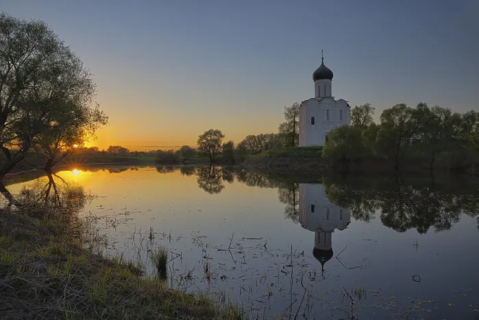 Gerahmter Druck : Kirche der Gottesmutter von Nerl. Gerahmter Druck : Kirche der Gottesmutter von Nerl.