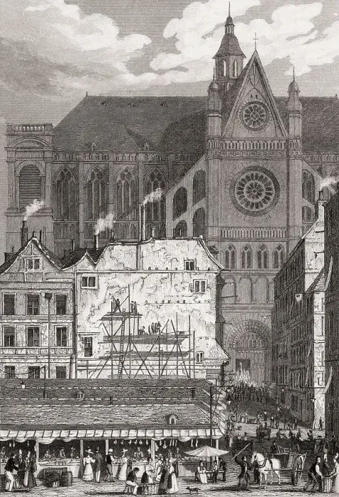 Gerahmter Druck : Die Kirche von Saint-Eustace in Paris