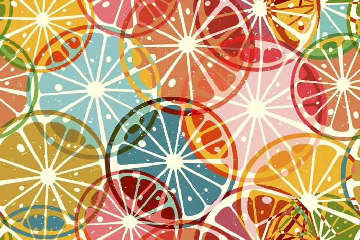 Gerahmter Druck : Zitrusfrüchte-Riso-Muster Gerahmter Druck : Zitrusfrüchte-Riso-Muster