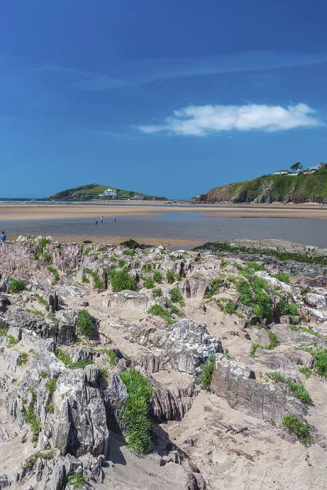 Gerahmter Druck : Felsklippen und Felsen am Bantham Beach Gerahmter Druck : Felsklippen und Felsen am Bantham Beach