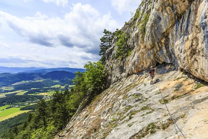 Gerahmter Druck : Kletterer auf dem Eichertsteig via ferrata, Grünberg, Schneeberg, Österreich Gerahmter Druck : Kletterer auf dem Eichertsteig via ferrata, Grünberg, Schneeberg, Österreich