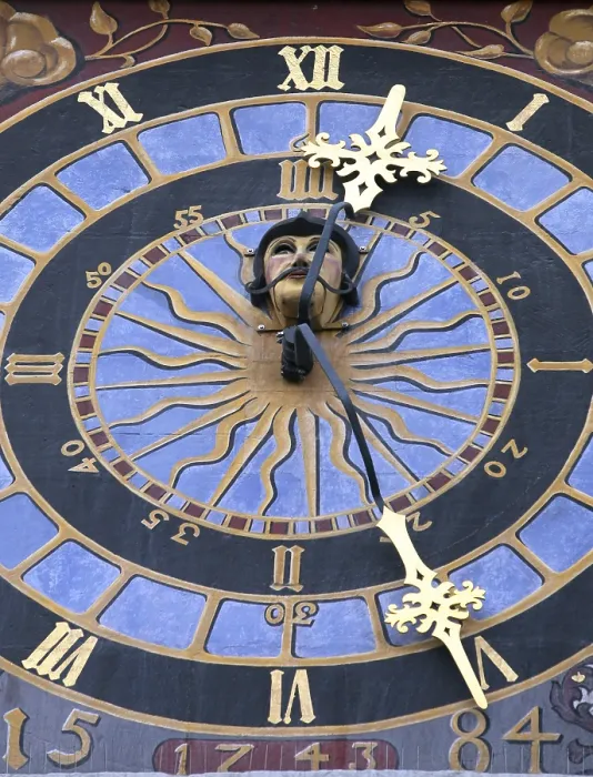 Gerahmter Druck : Uhr, Rathaus, Görlitz, Sachsen