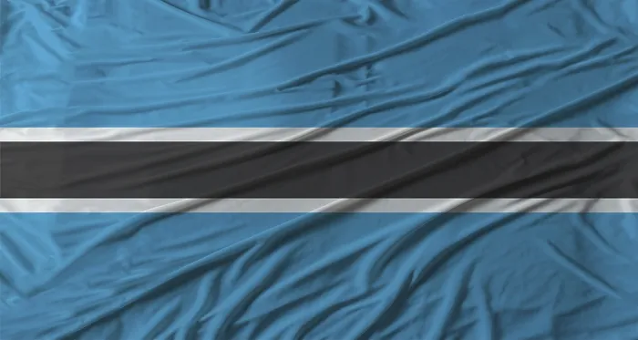 Gerahmter Druck : Botswana-Flag auf weitem Hintergrund Gerahmter Druck : Botswana-Flag auf weitem Hintergrund