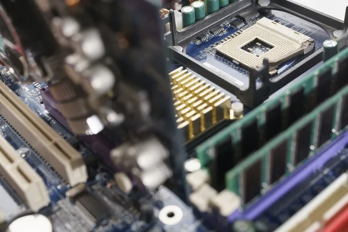 Gerahmter Druck : Nahaufnahme eines Hochleistungs-Desktopcomputers Gerahmter Druck : Nahaufnahme eines Hochleistungs-Desktopcomputers